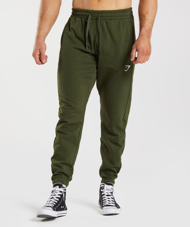 Men\'s Gymshark Essential Oversized Jogger Olive | CA 3871A0